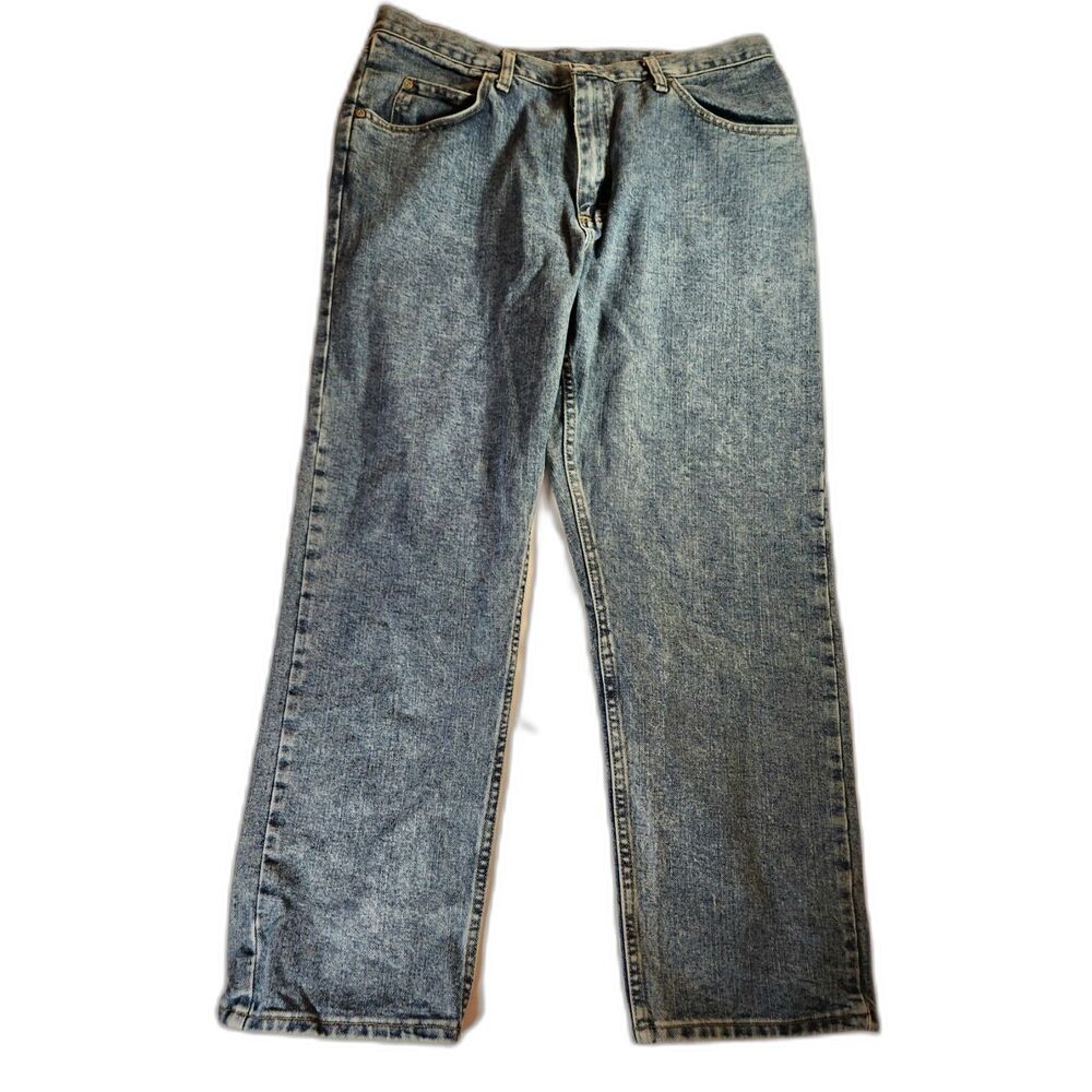 Wrangler Men’s 36x30 Straight Leg100% Cotton Light Wash Classic Y2K Dad Jeans - Picture 2 of 9